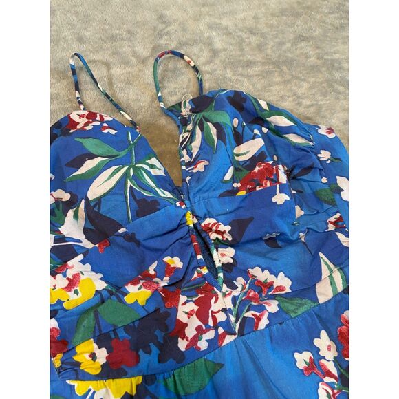 Anthropologie Emily Halterneck Mini Dress Tropical Keyhole Large - Picture 4 of 11